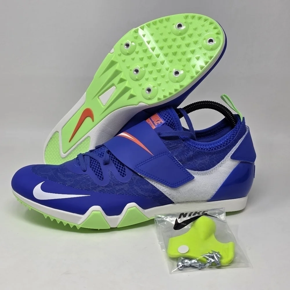Nike Pole Vault Elite Track & Field Spikes Men's Size 8.5 Blue AA1204-400 NEW